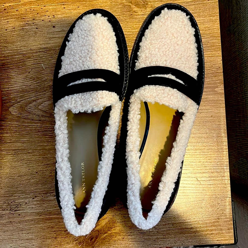 Ann Taylor Fuzzy Loafers